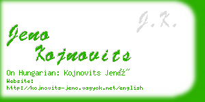 jeno kojnovits business card